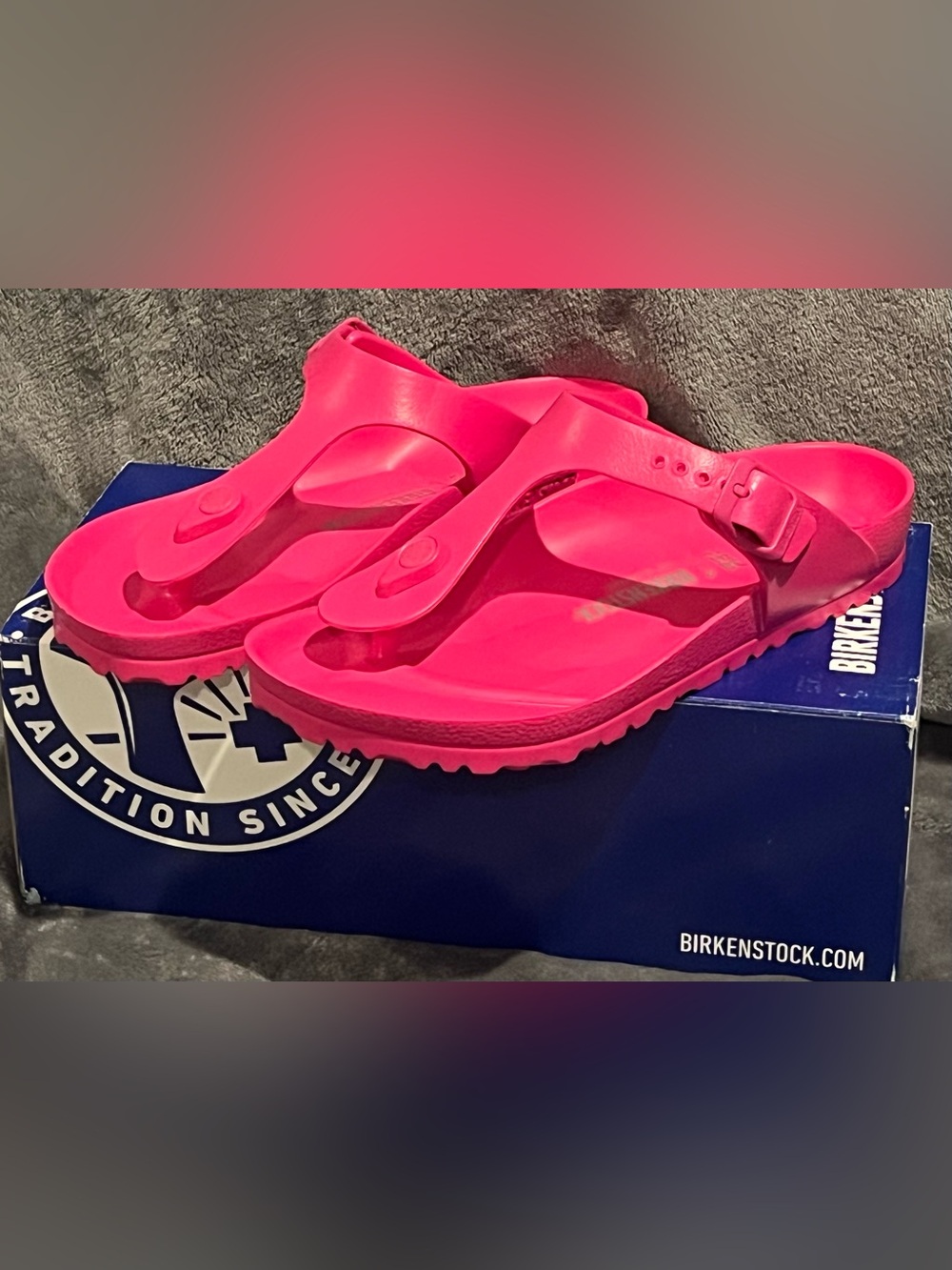 Birkenstock EVA Gizeh Thong Sandals size 38 new in box pink